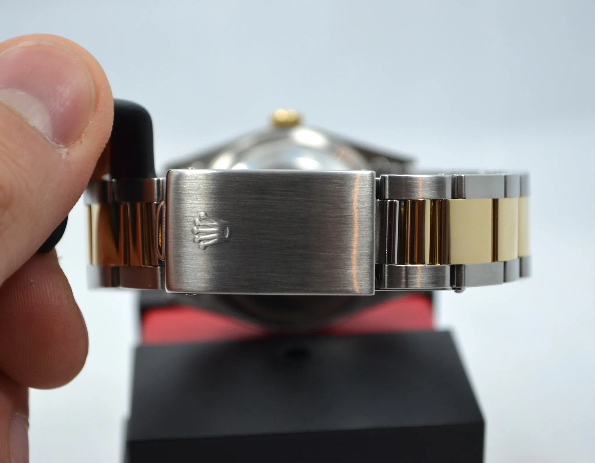 Rolex Datejust 16203 Two Tone Stainless Steel 18K Yellow Gold "S" Serial Circa 1993 Blue Wristwatch