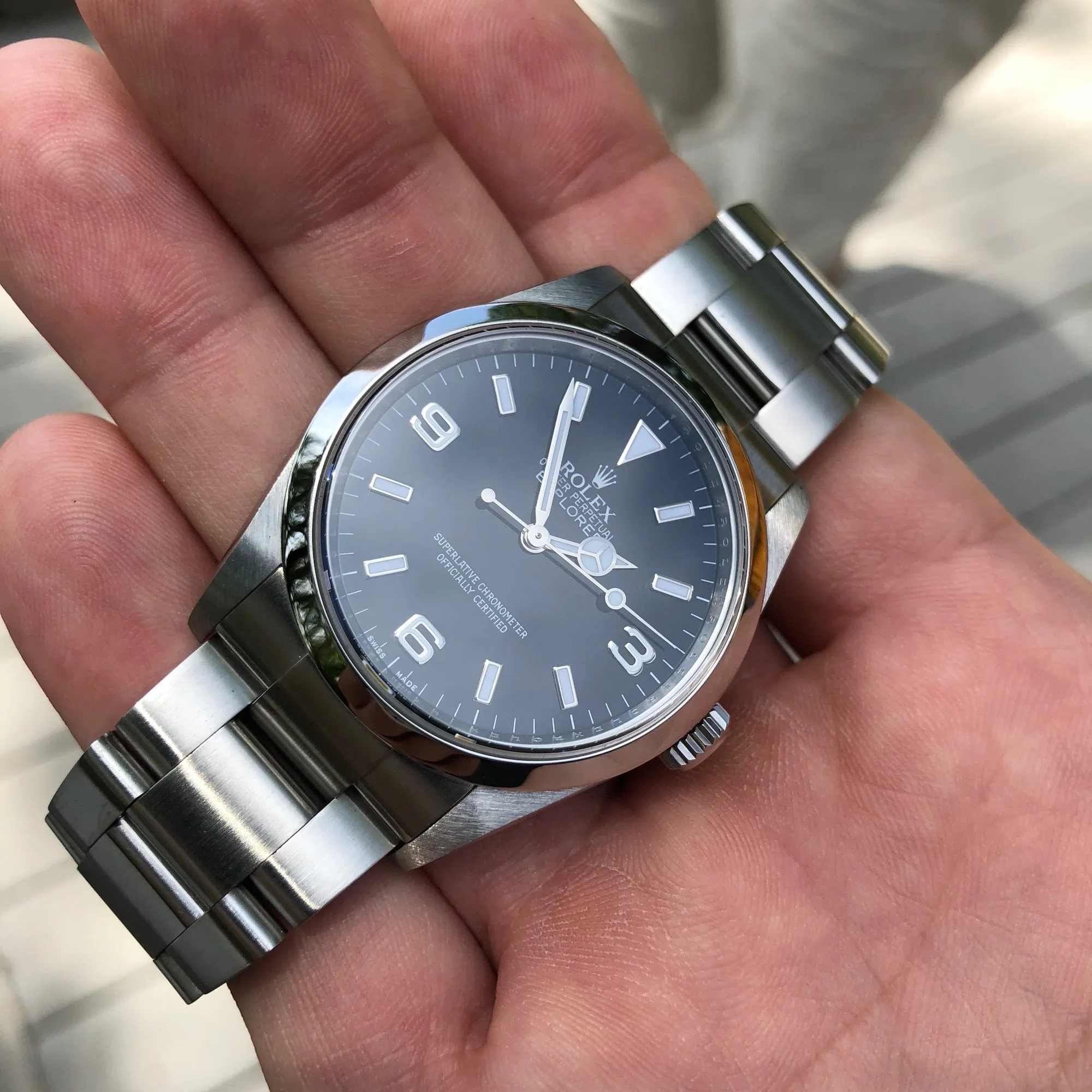 Rolex Explorer 114270 Oyster Perpetual Stainless Steel Automatic Wristwatch Box Papers Circa 2007