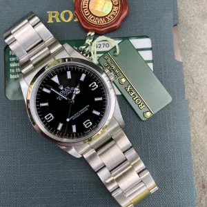 Rolex Explorer 114270 Oyster Perpetual Stainless Steel Automatic Wristwatch Box Papers Circa 2007