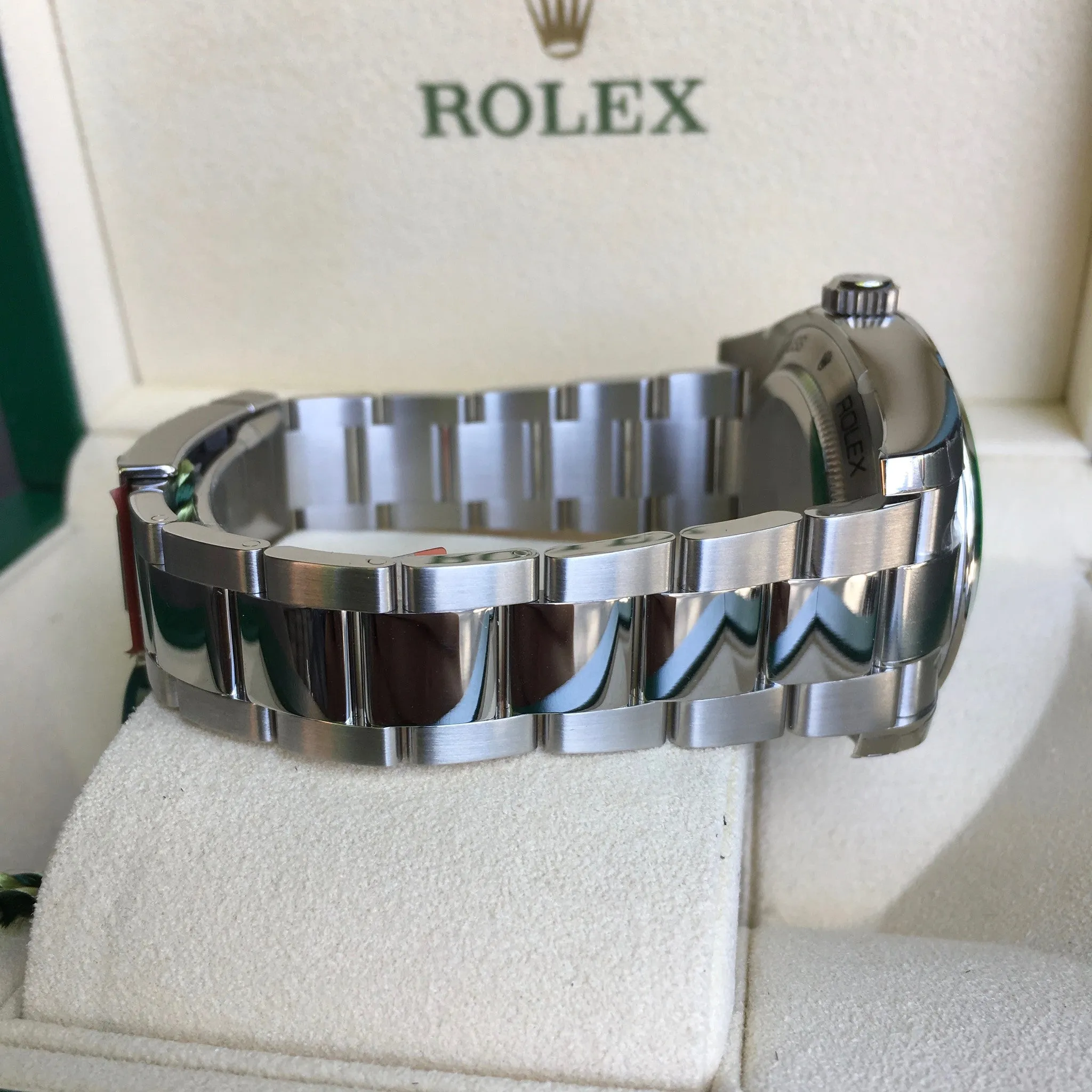 Rolex Milgauss Green 116400GV Stainless Steel Wristwatch Box Papers Circa 2017