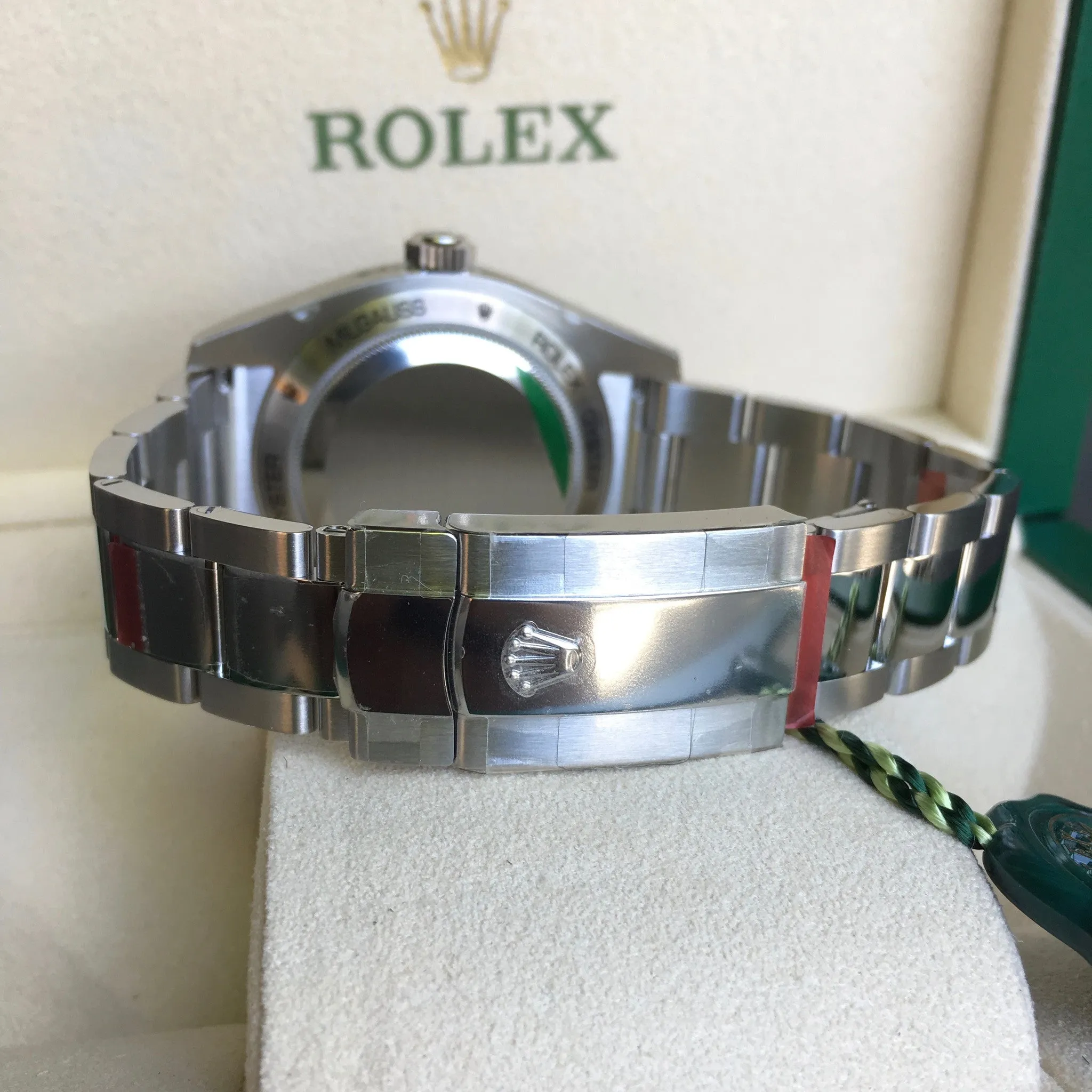Rolex Milgauss Green 116400GV Stainless Steel Wristwatch Box Papers Circa 2017