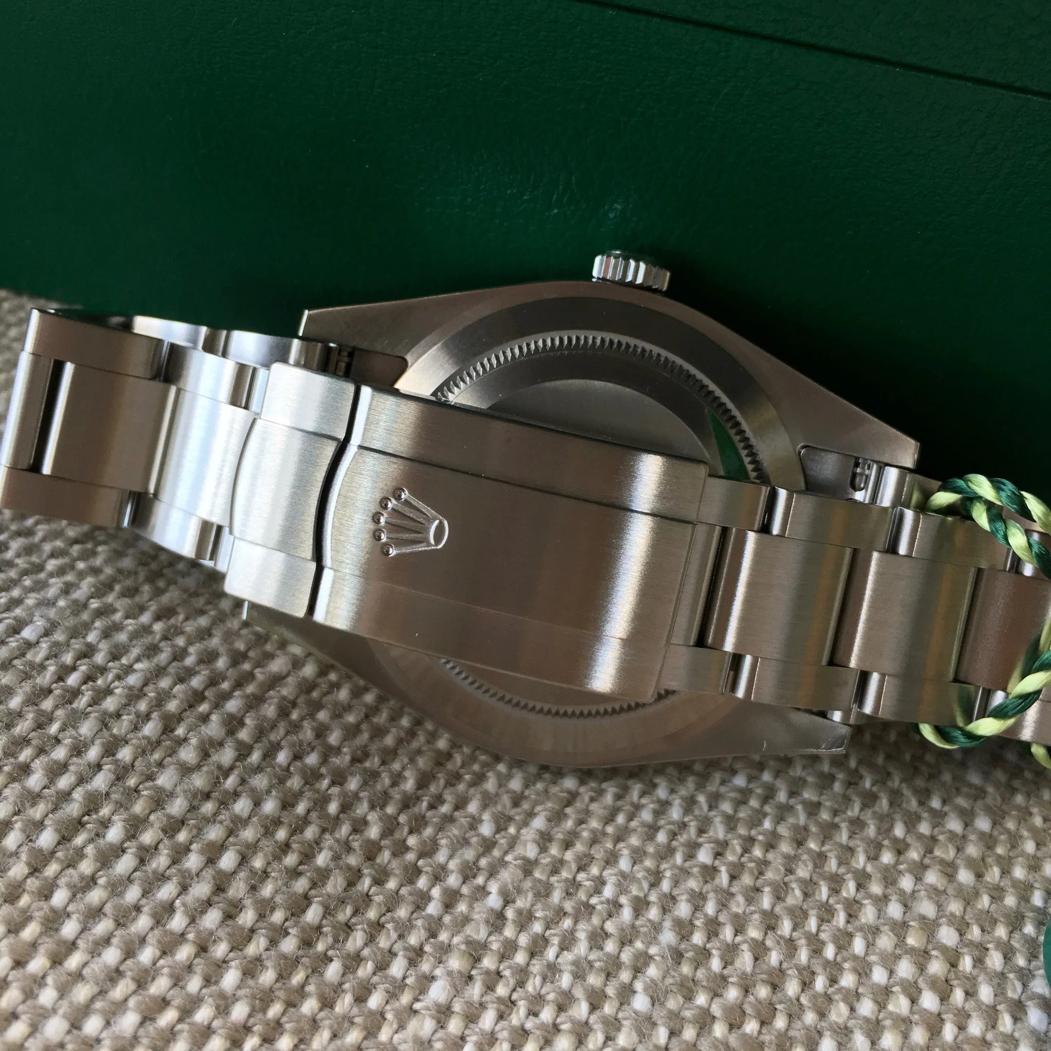 Rolex Oyster Perpetual 114300 Dark Rhodium Stainless Steel Mens Watch
