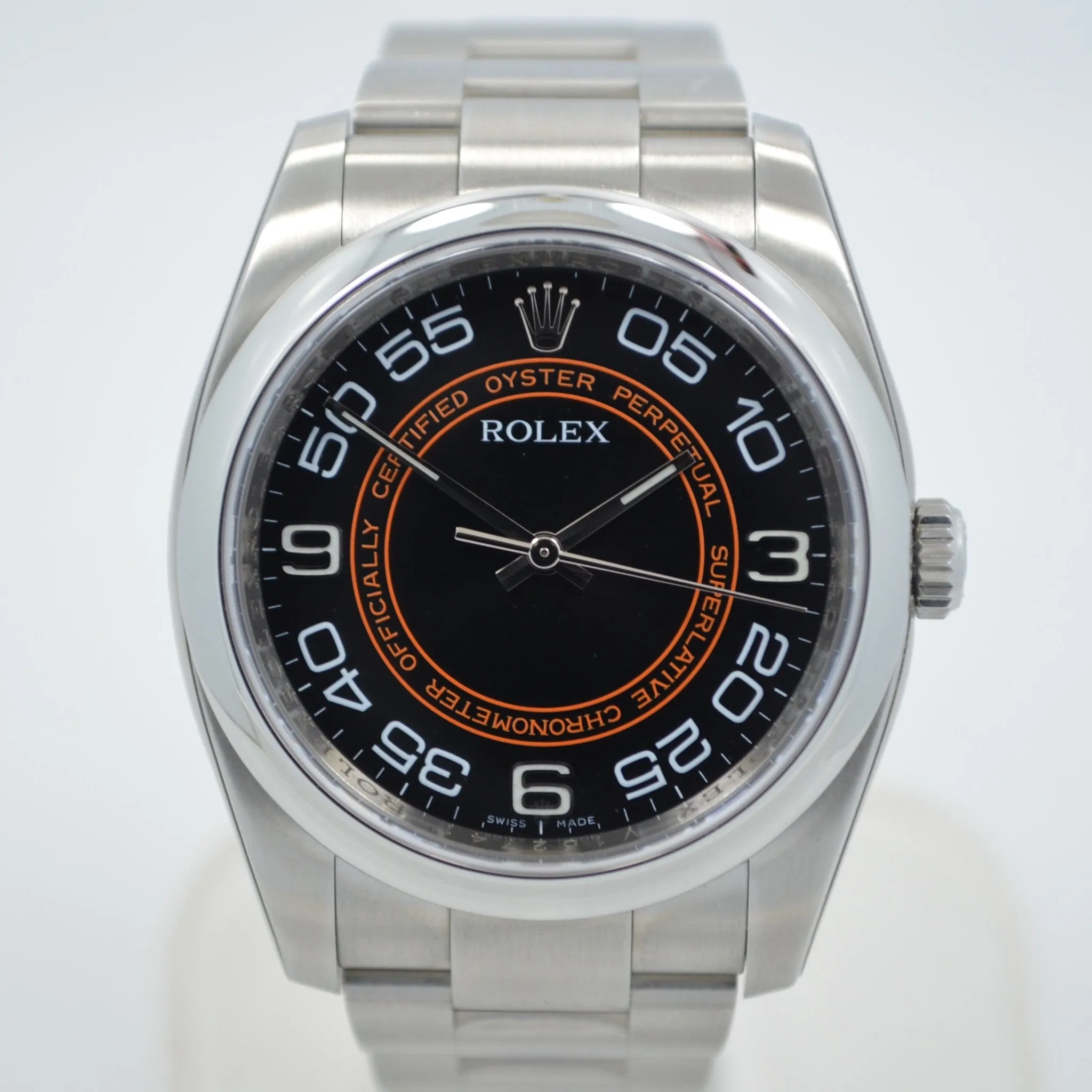 Rolex Oyster Perpetual 116000 Orange 36mm Stainless Steel Automatic Wristwatch