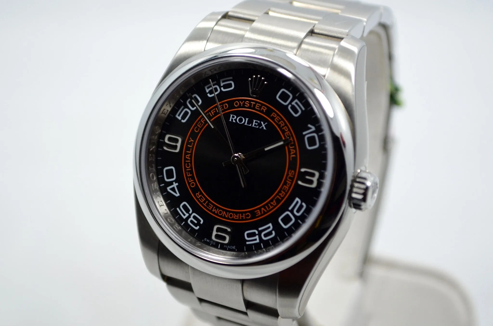 Rolex Oyster Perpetual 116000 Orange 36mm Stainless Steel Automatic Wristwatch
