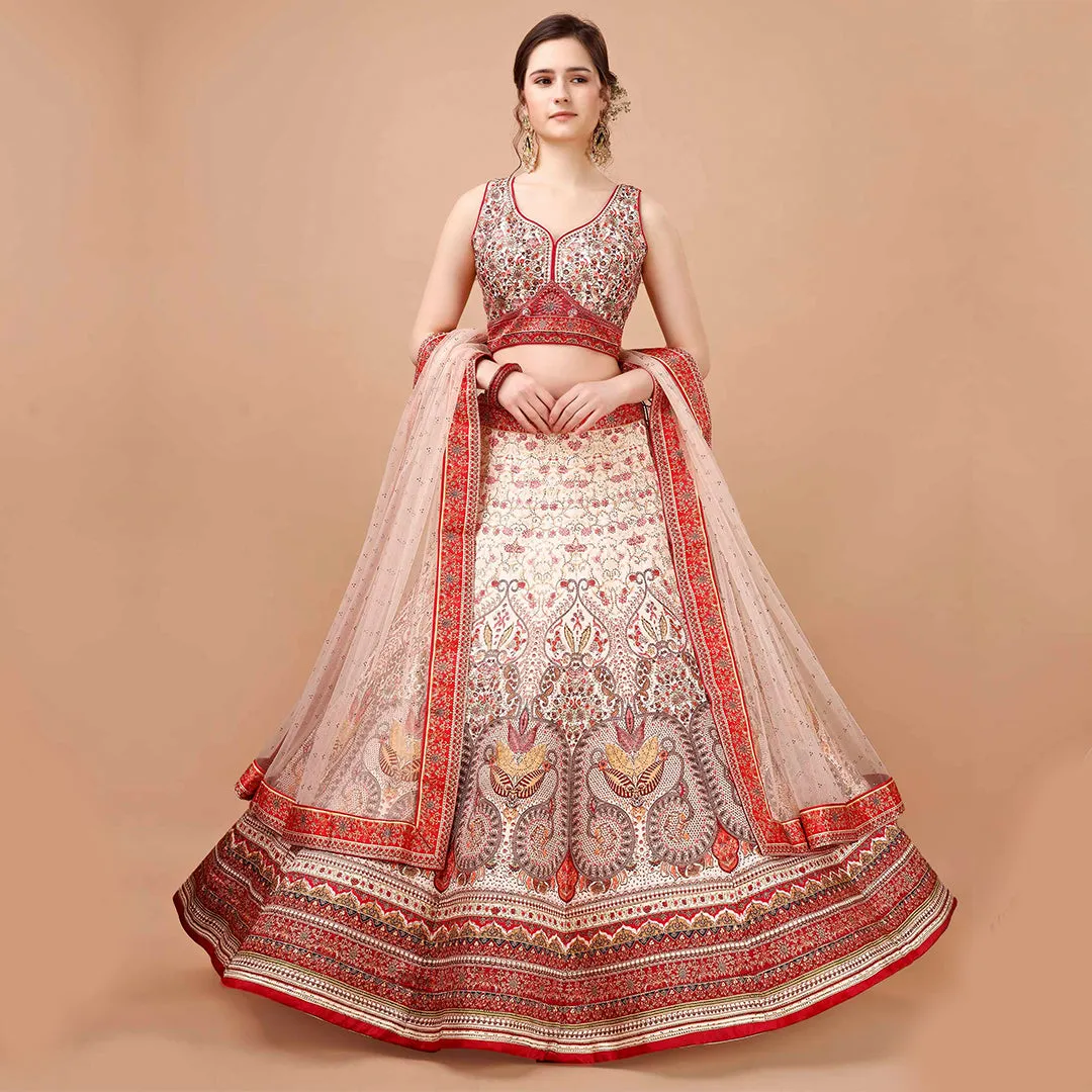 Rose and Cream Lehenga Set