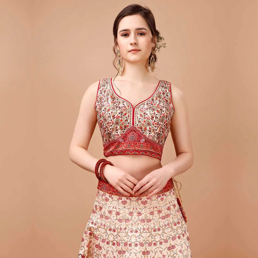 Rose and Cream Lehenga Set