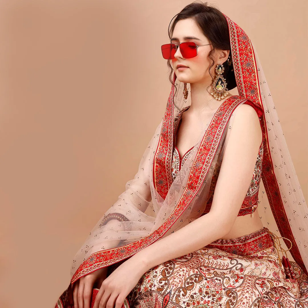 Rose and Cream Lehenga Set