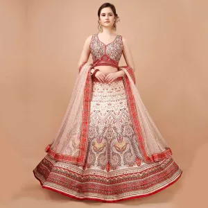 Rose and Cream Lehenga Set