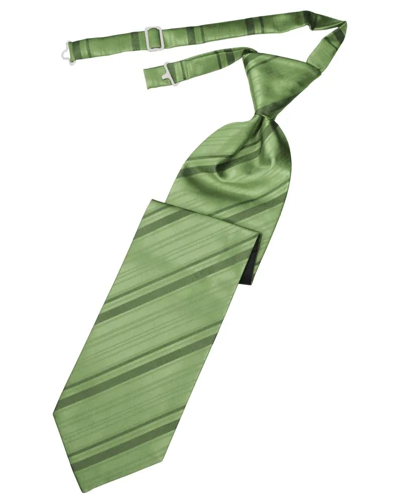 Sage Striped Satin Necktie