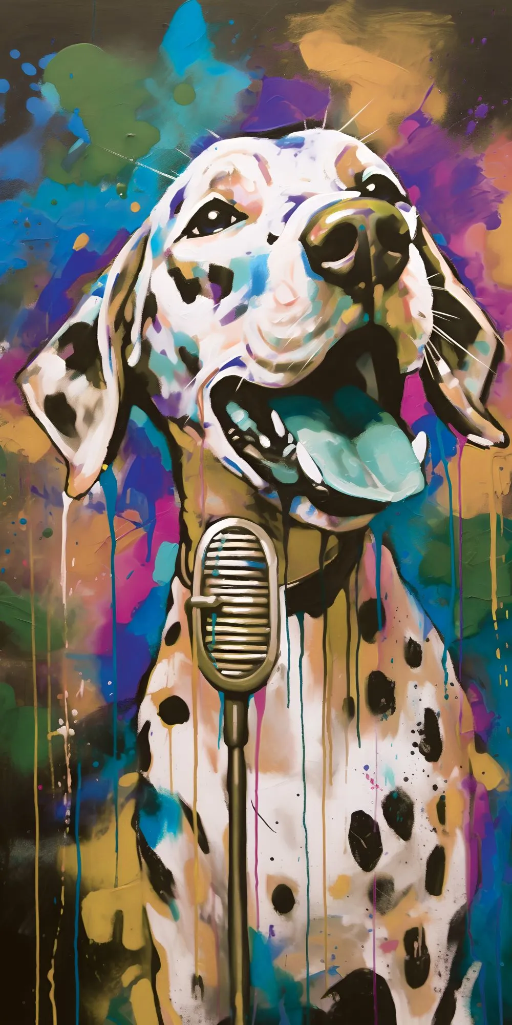 Sample of Graffiti Dalmatians Acrylic Wall Panels Home Decor Wall Panels 2440mmm x 1220mm