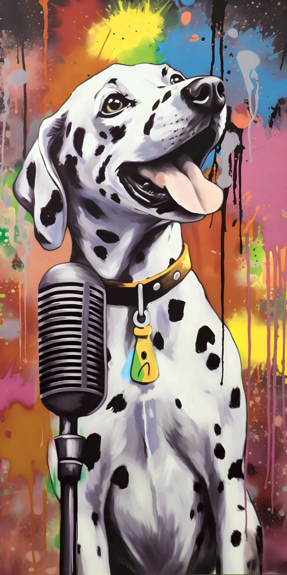 Sample of Graffiti Dalmatians Acrylic Wall Panels Home Decor Wall Panels 2440mmm x 1220mm