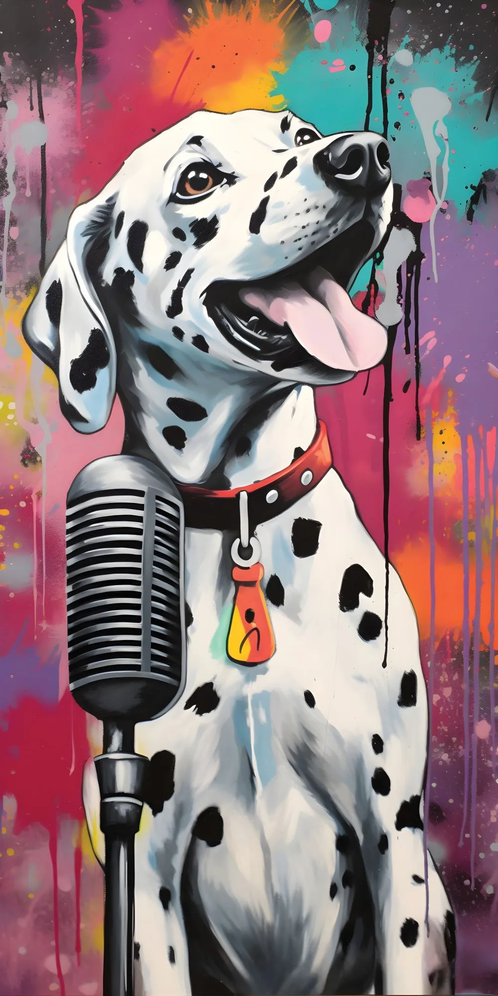 Sample of Graffiti Dalmatians Acrylic Wall Panels Home Decor Wall Panels 2440mmm x 1220mm