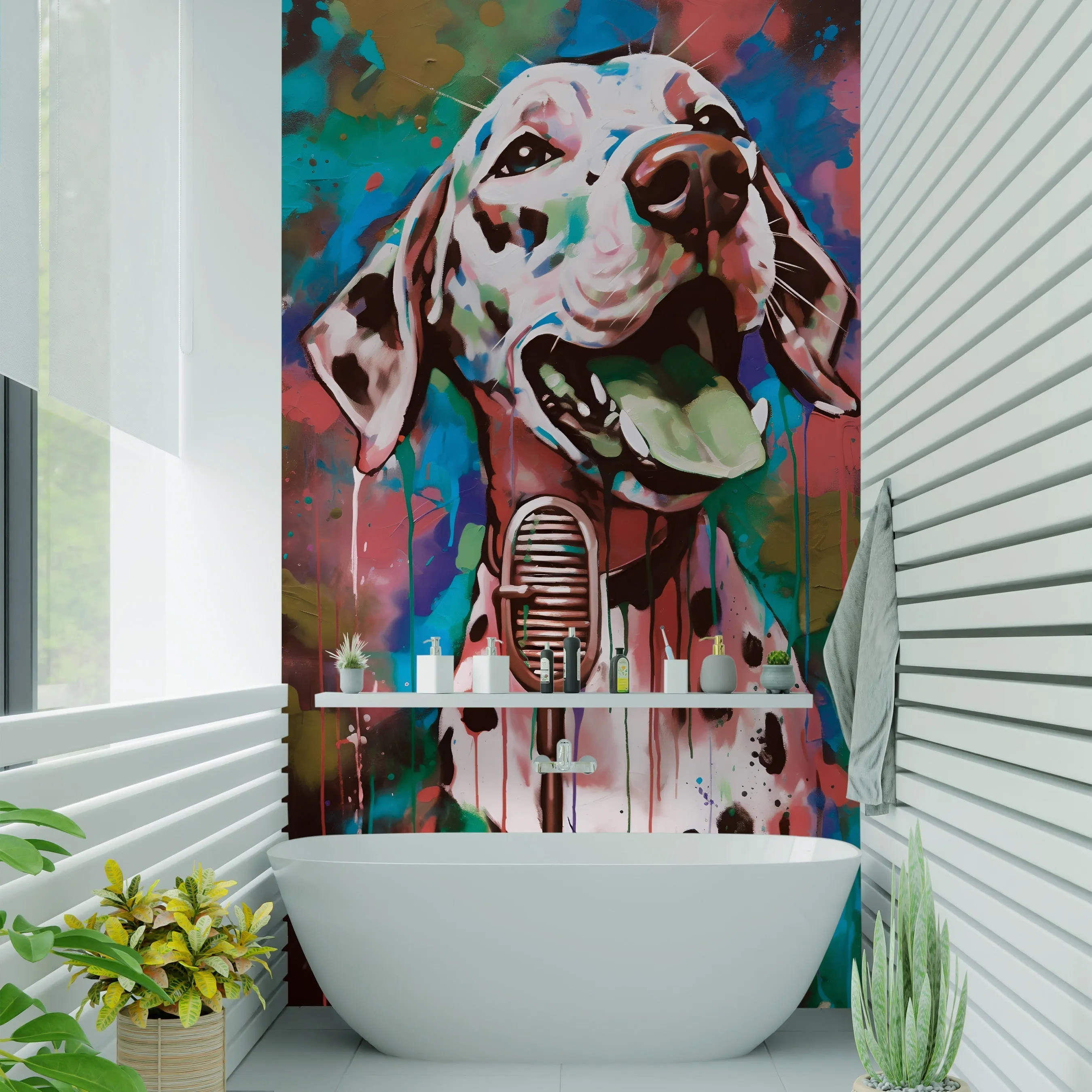 Sample of Graffiti Dalmatians Acrylic Wall Panels Home Decor Wall Panels 2440mmm x 1220mm