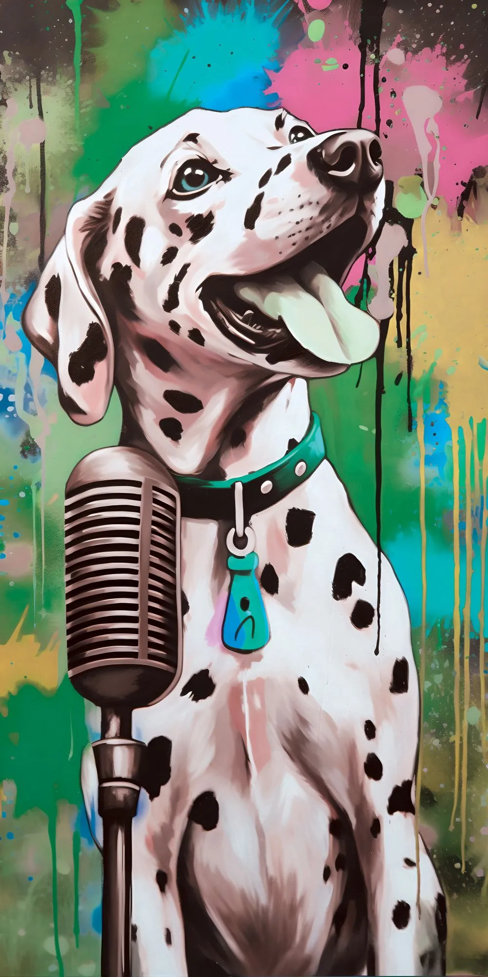 Sample of Graffiti Dalmatians Acrylic Wall Panels Home Decor Wall Panels 2440mmm x 1220mm