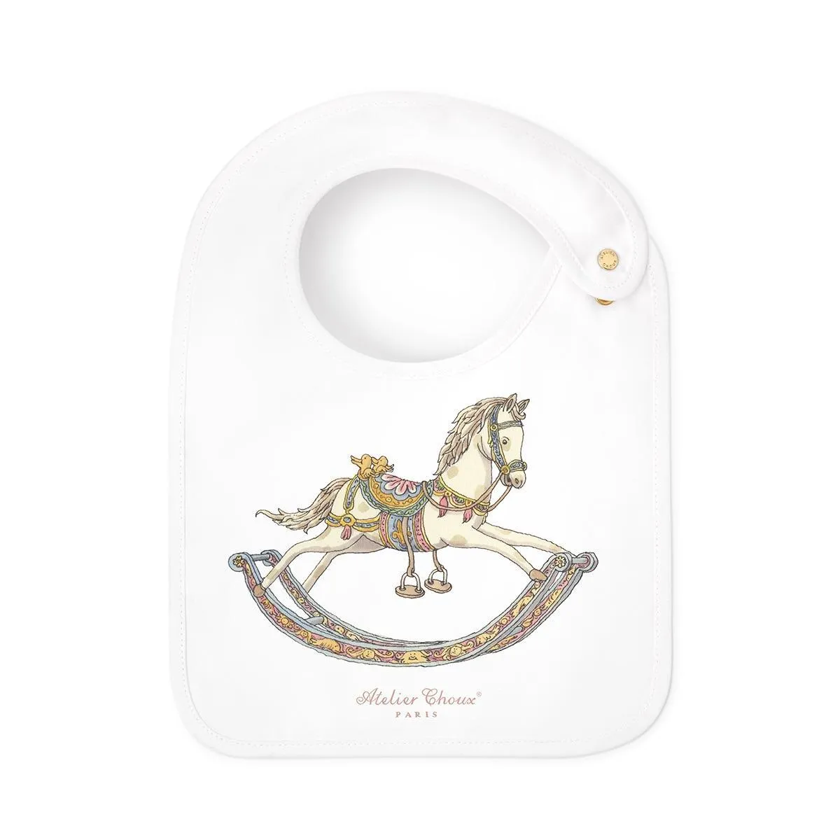 Satin bib - Rocking Horse