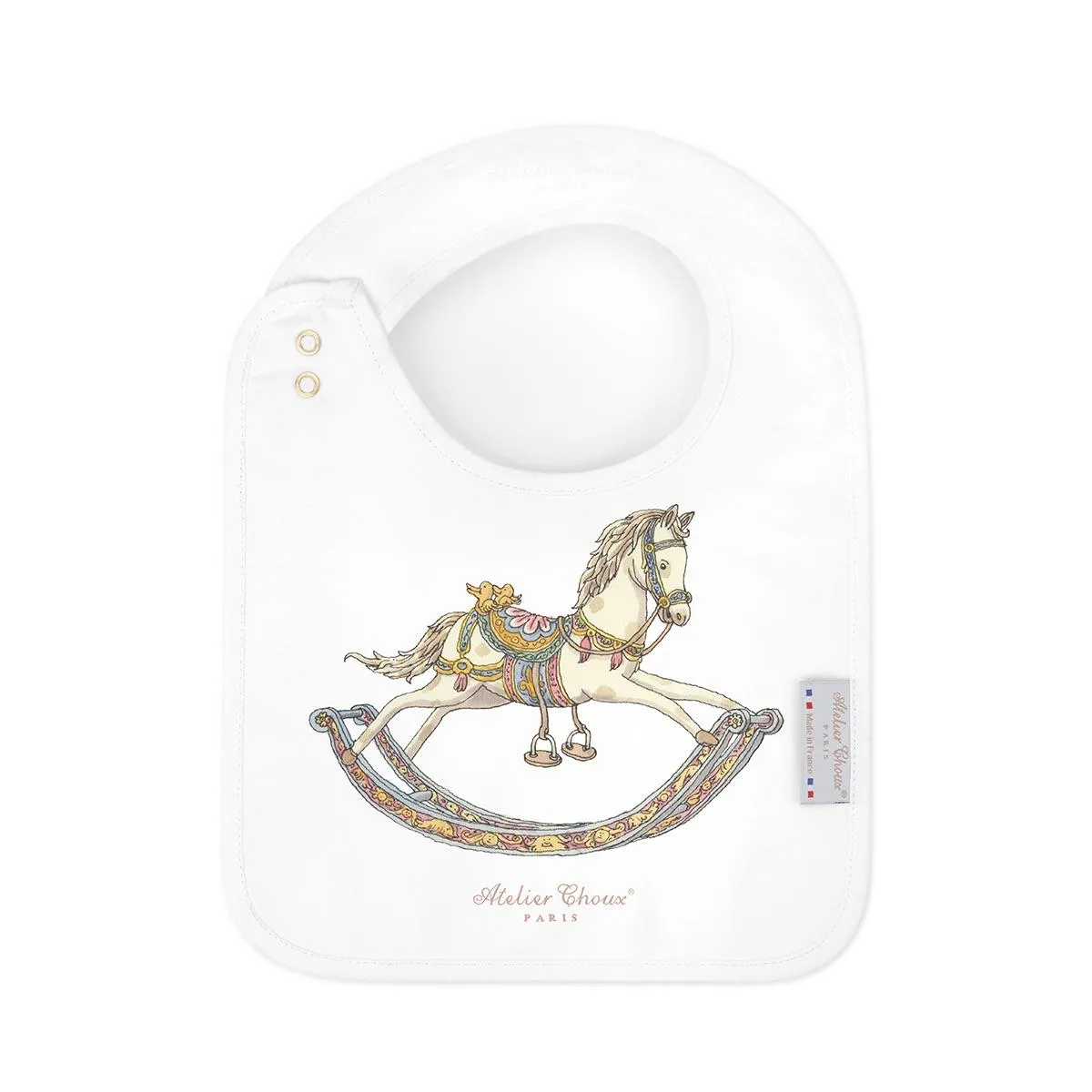 Satin bib - Rocking Horse