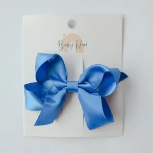 Satin Ribbon Bow  - 3.5 X 2.5 Inches - Royal Blue