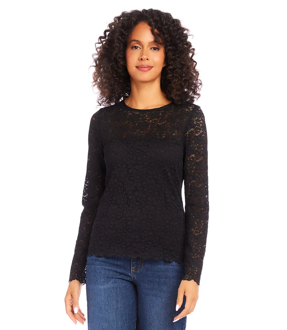 Scalloped Lace Top