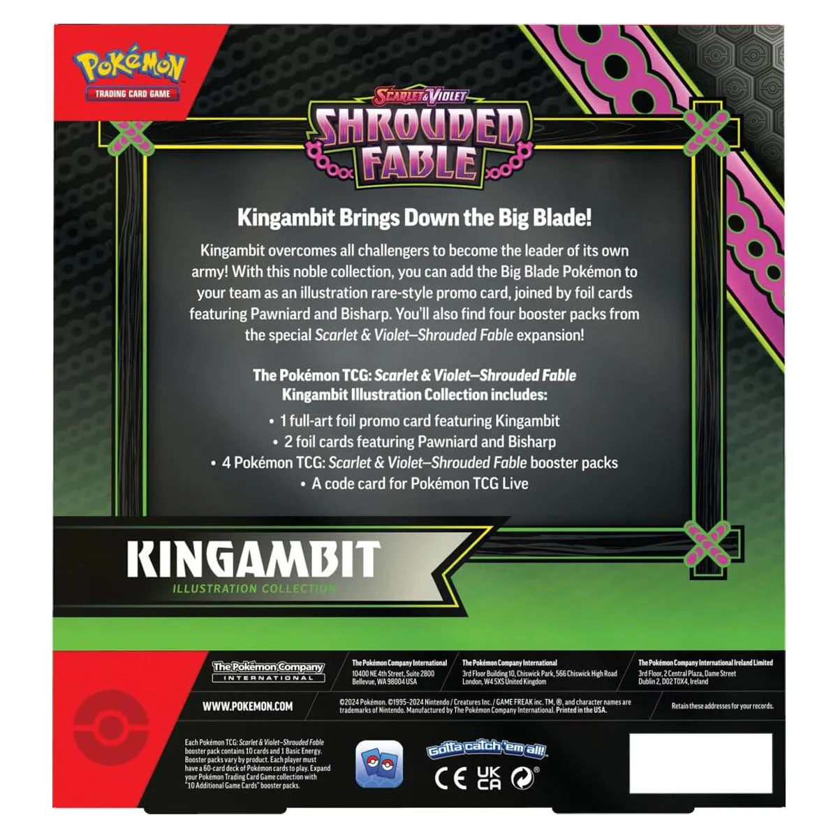 Scarlet & Violet Shrouded Fable Kingambit Illustration Collection POKEMON TCG
