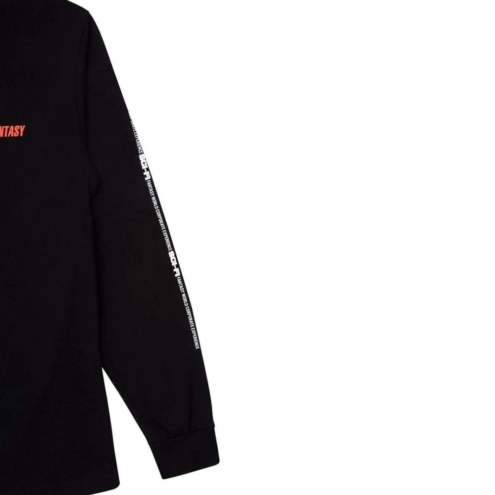 Sci-Fi Fantasy 'Fantasy World' Long Sleeve T-Shirt (Black)