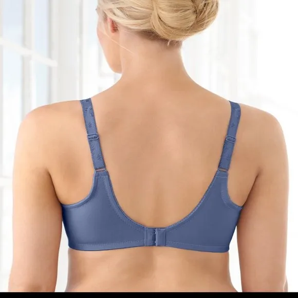 Set of 3! 34D Glamorise ELEGANCE Bra (UNDERWIRED) Embroidered SUPPORT PURPLE NEW