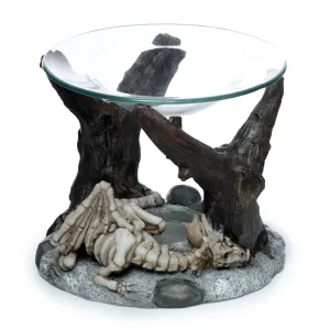 Shadows of Darkness Sleeping Bones Dragon Skeleton Oil & Wax Burner with Glass Dish