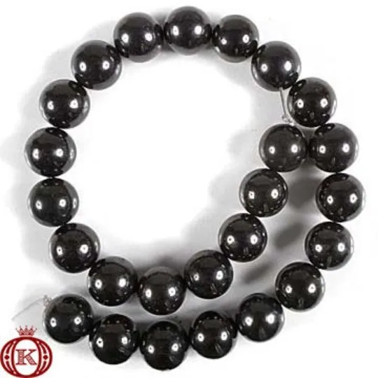 Shungite Beads Polished Smooth Round