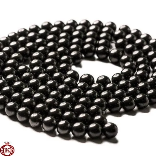 Shungite Beads Polished Smooth Round