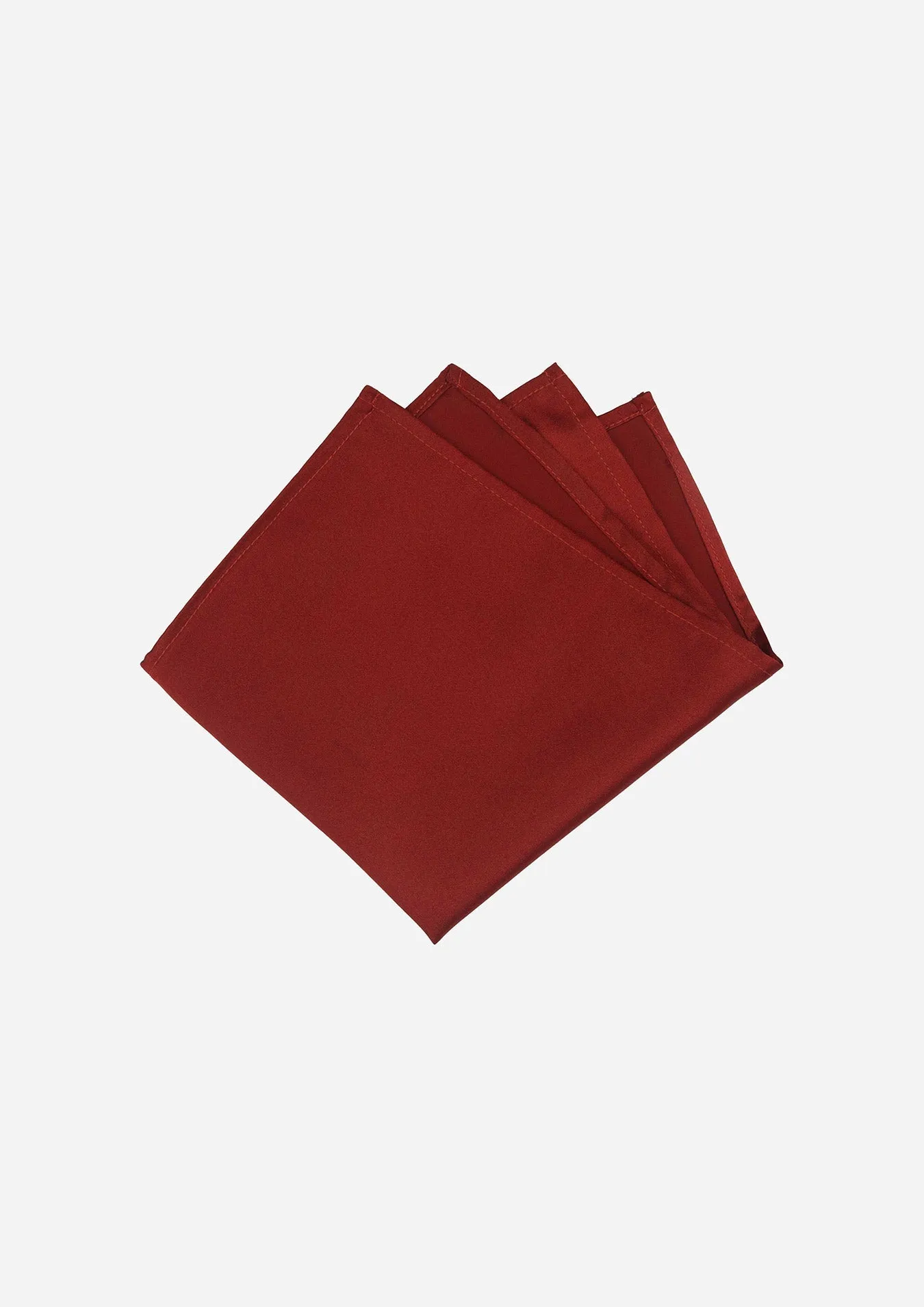 Silk Satin Burnt Red Pocket Square