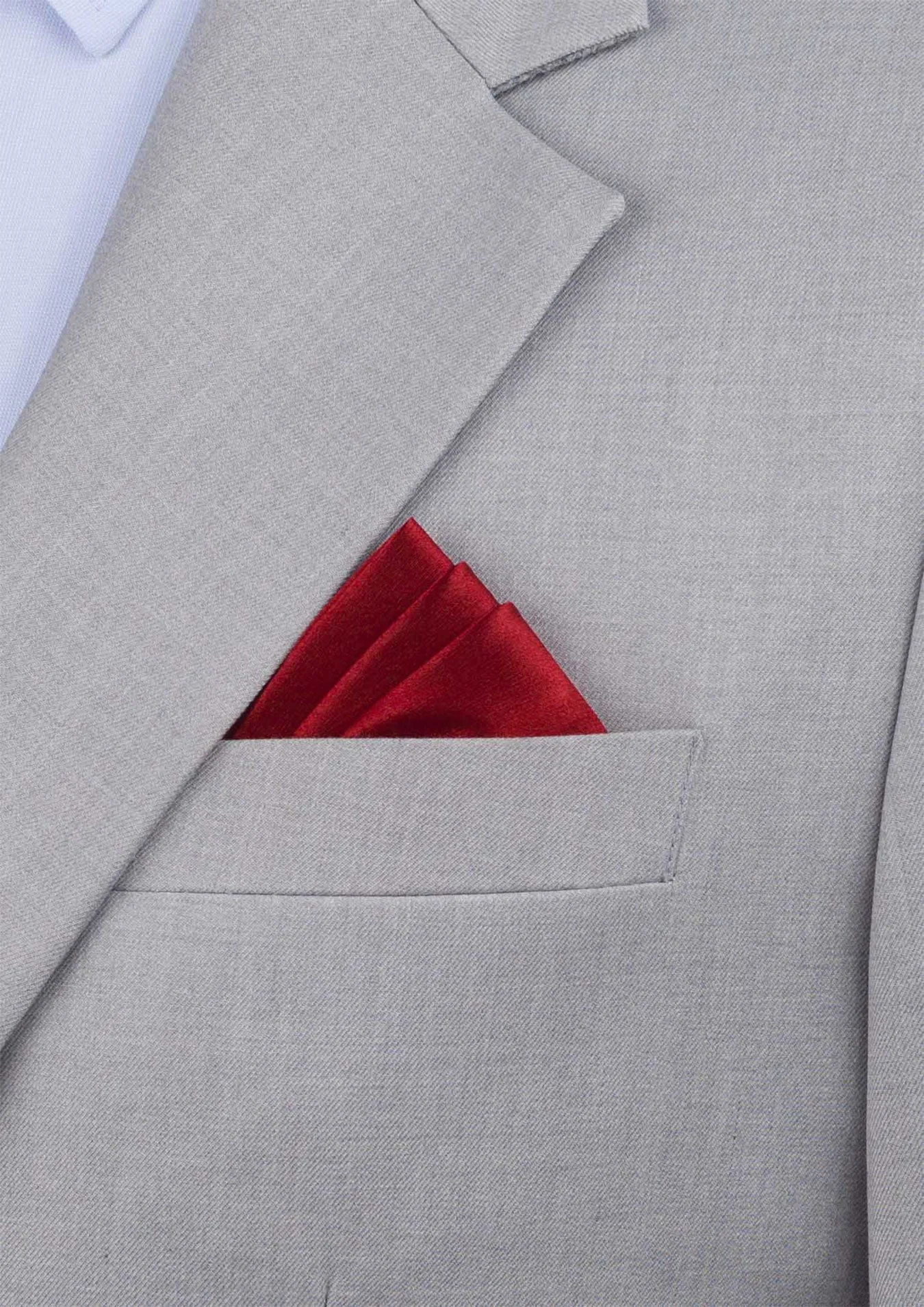 Silk Satin Burnt Red Pocket Square