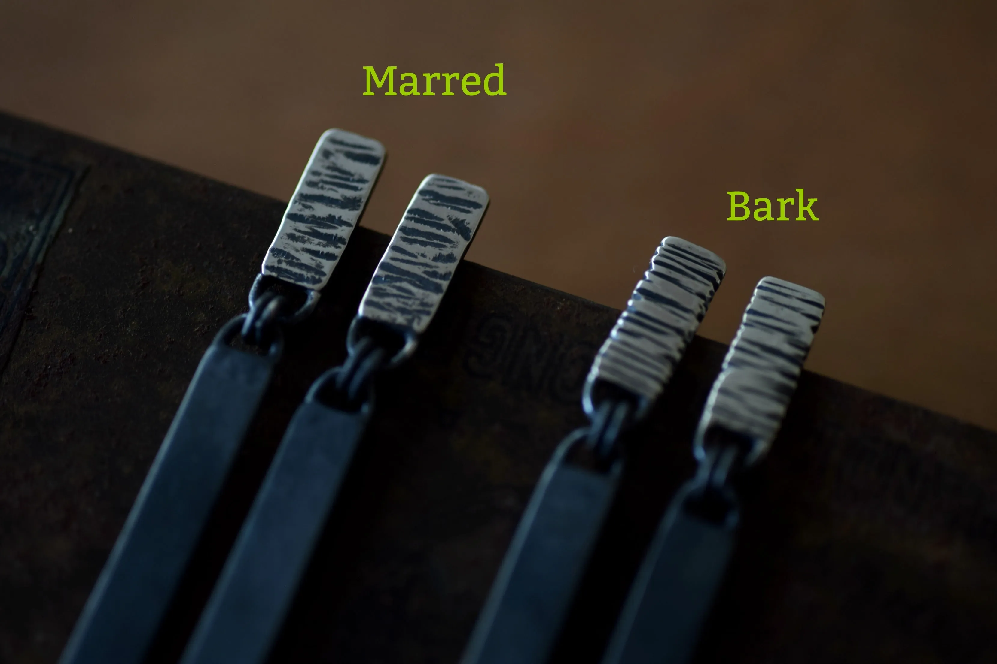 Silver Bar Dangles - Dangle Earrings - Bar Dangles - Sterling Silver - Textured Earrings -  Flat Black Silver - Black Silver - Black Dangles