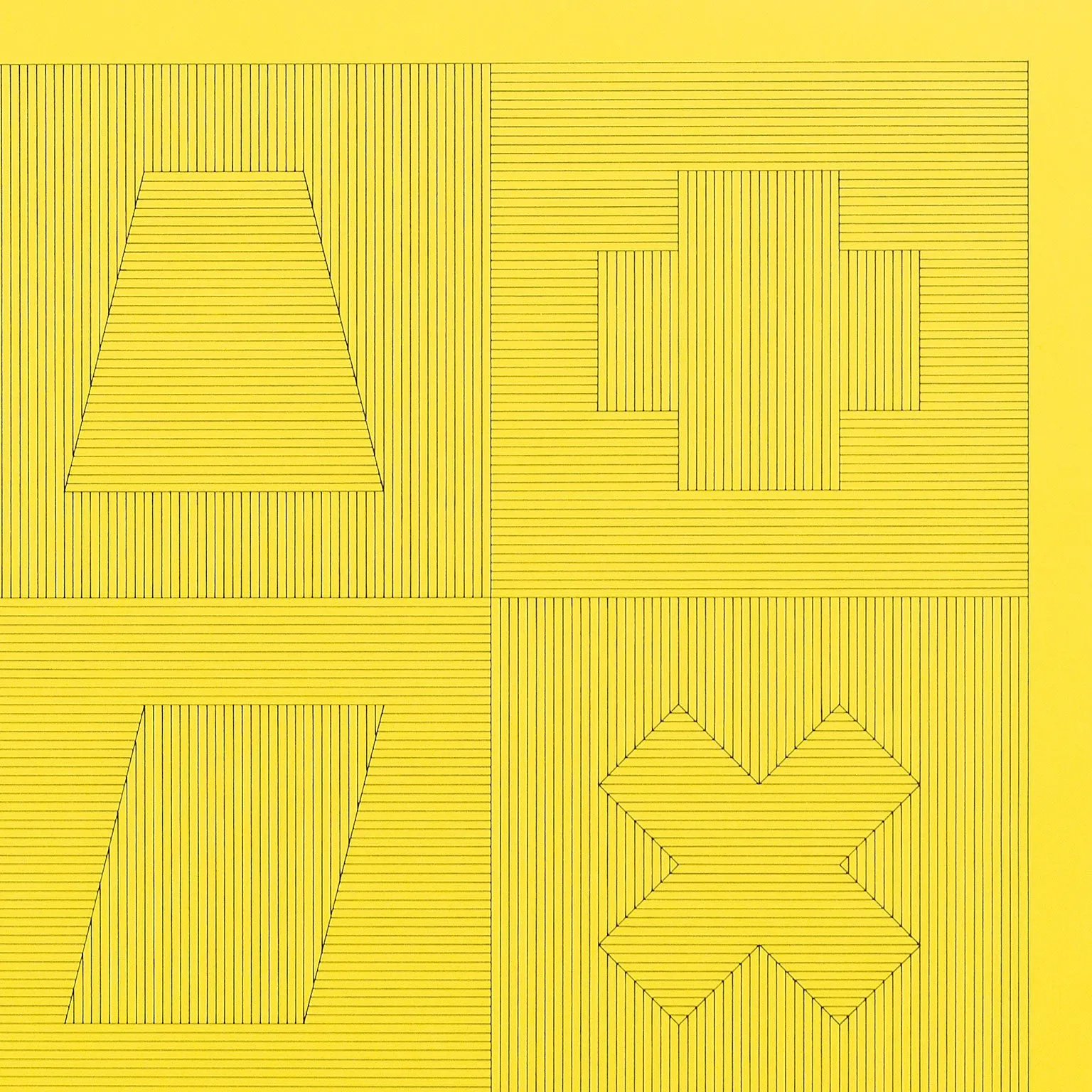 SOL LEWITT "FOUR SIDES OF THE TOWER - YELLOW" SILKSCREEN, 1983