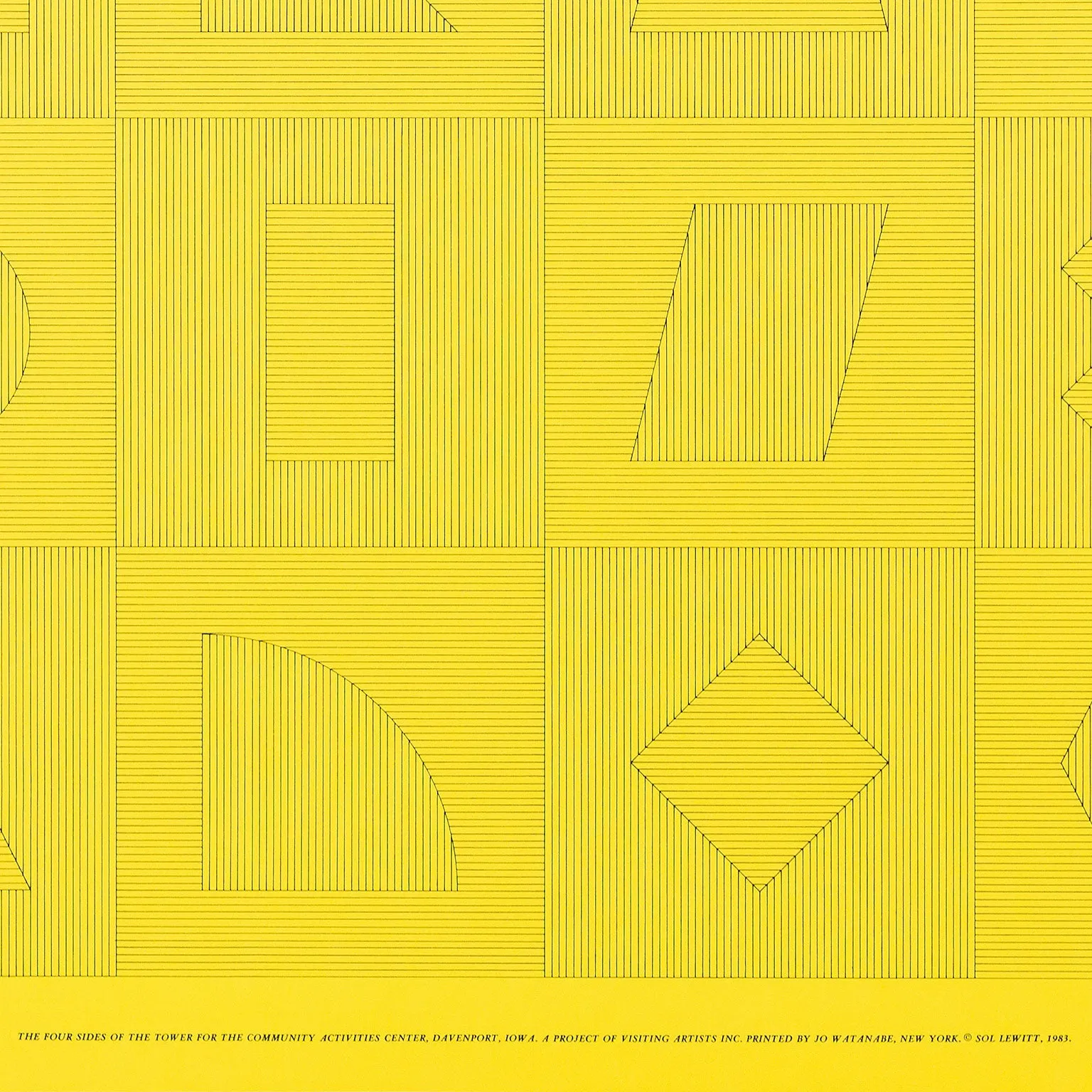 SOL LEWITT "FOUR SIDES OF THE TOWER - YELLOW" SILKSCREEN, 1983