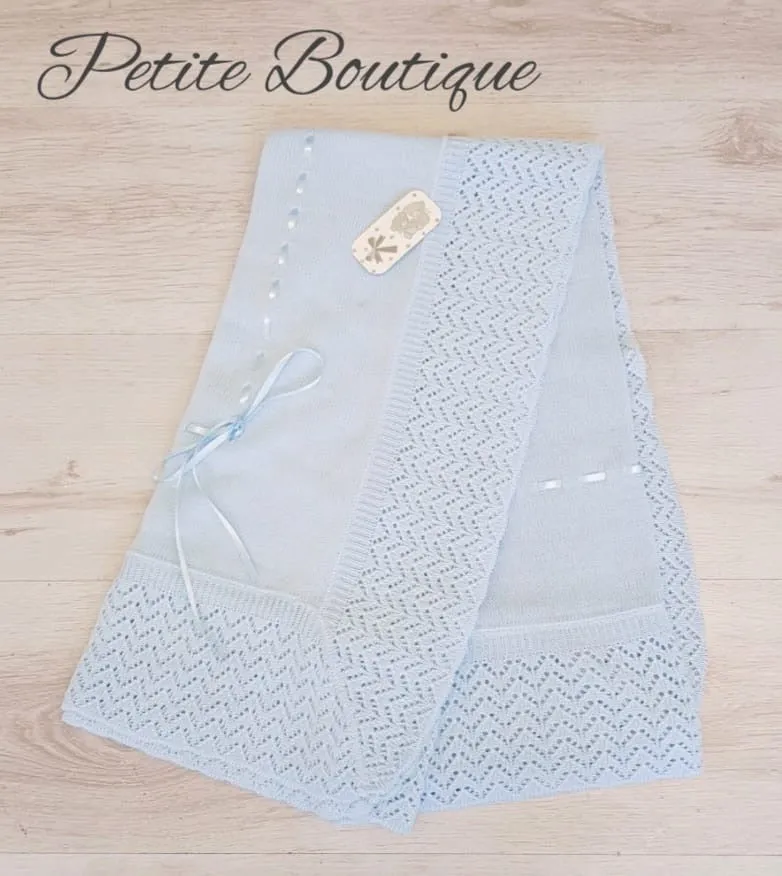Spanish blue ribbon shawl