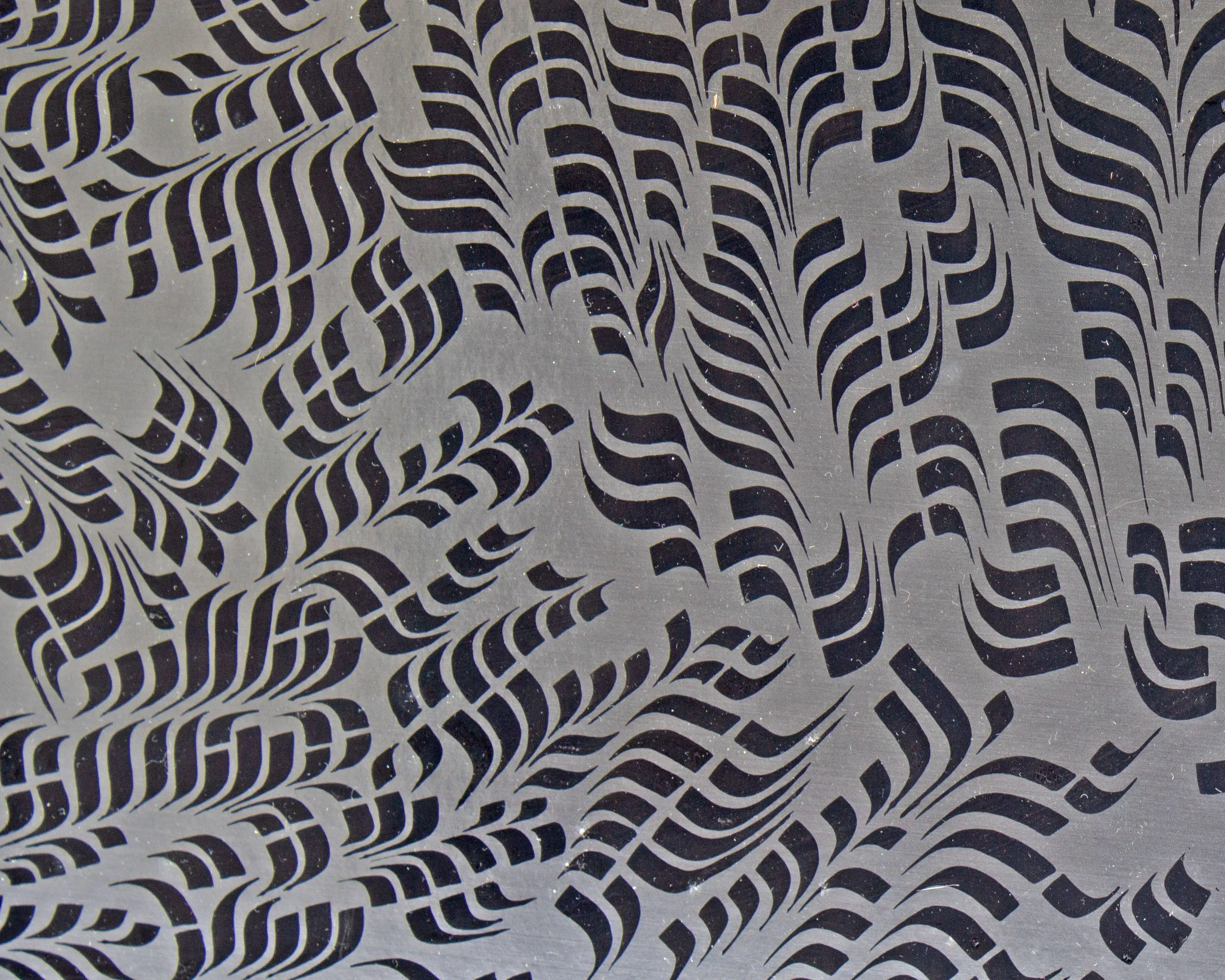 Stan Brod Signed “Silver Field” Ink on Foil Board Abstract Drawing