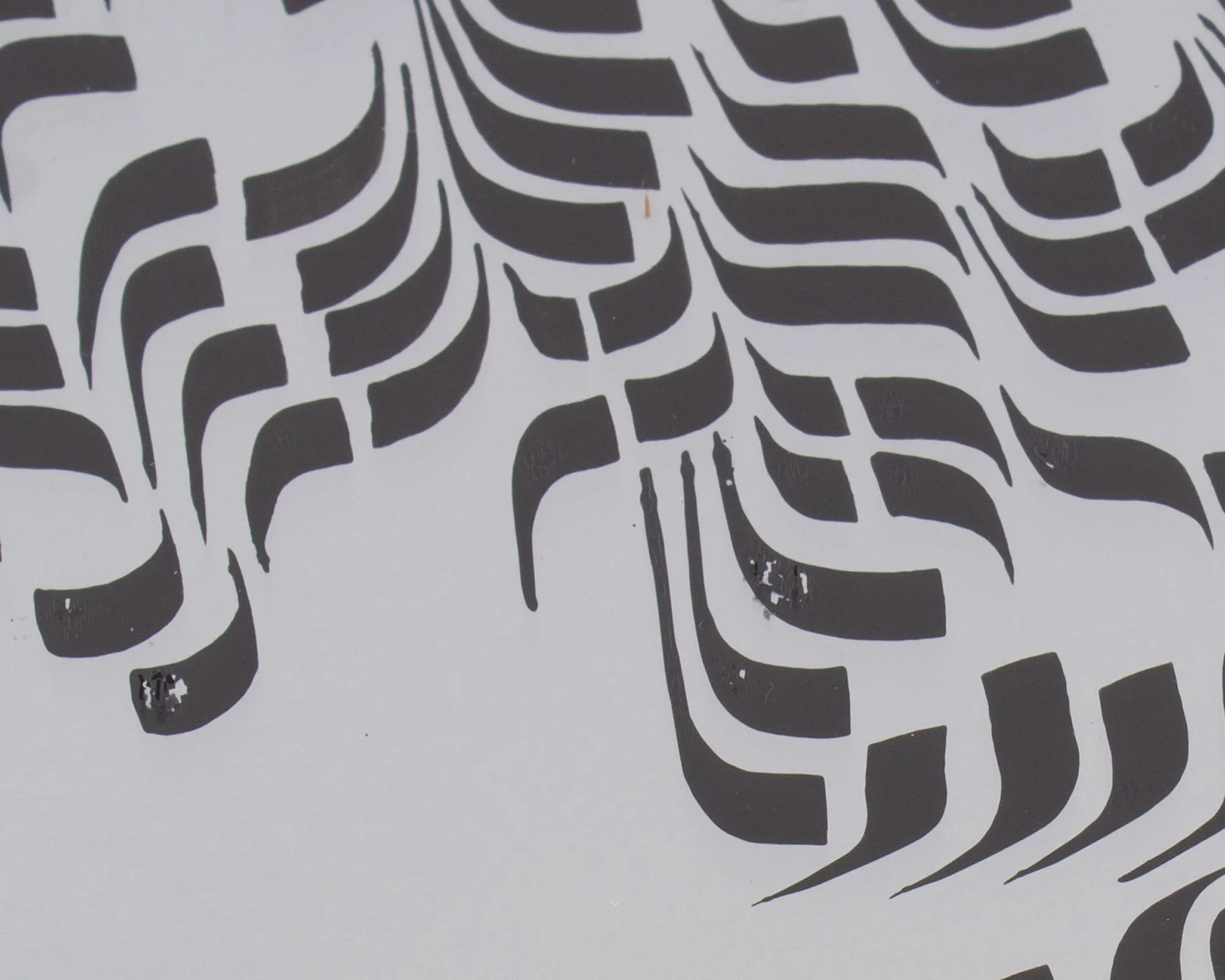 Stan Brod Signed “Silver Field” Ink on Foil Board Abstract Drawing