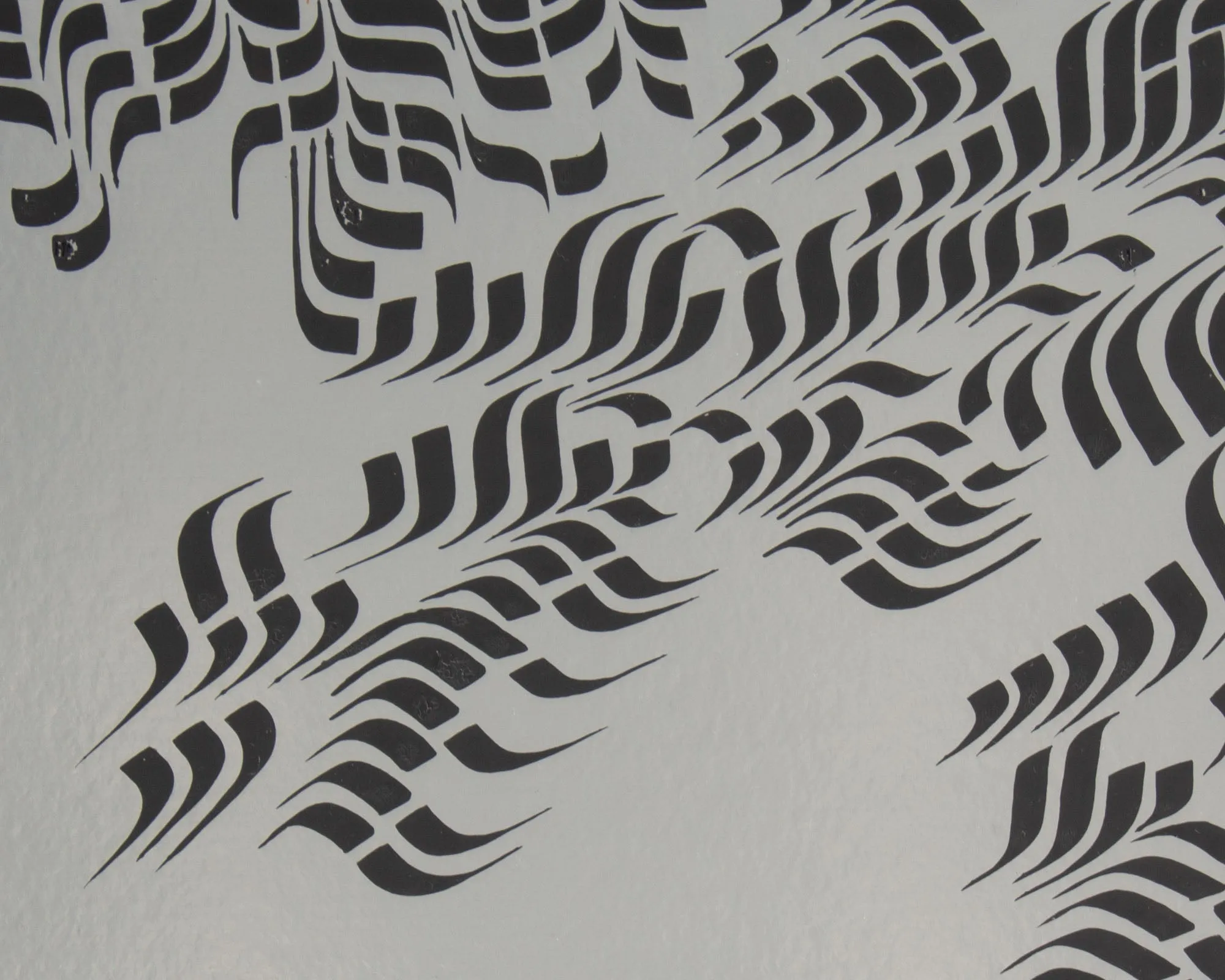 Stan Brod Signed “Silver Field” Ink on Foil Board Abstract Drawing