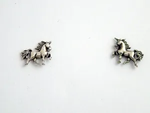 Sterling Silver & Surgical Steel unicorn  stud earrings- fantasy- unicorns