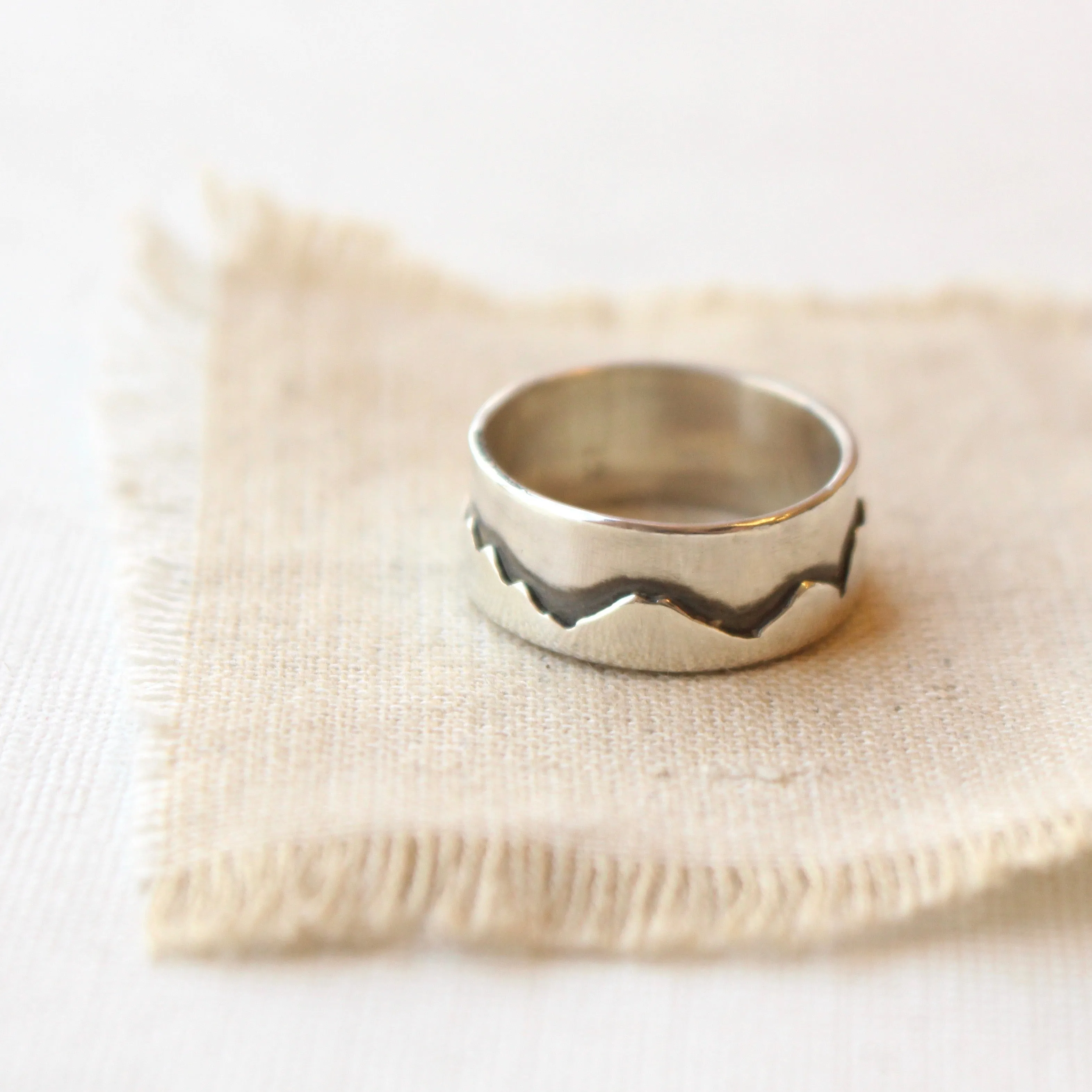 Sterling Silver Mountain Range Ring