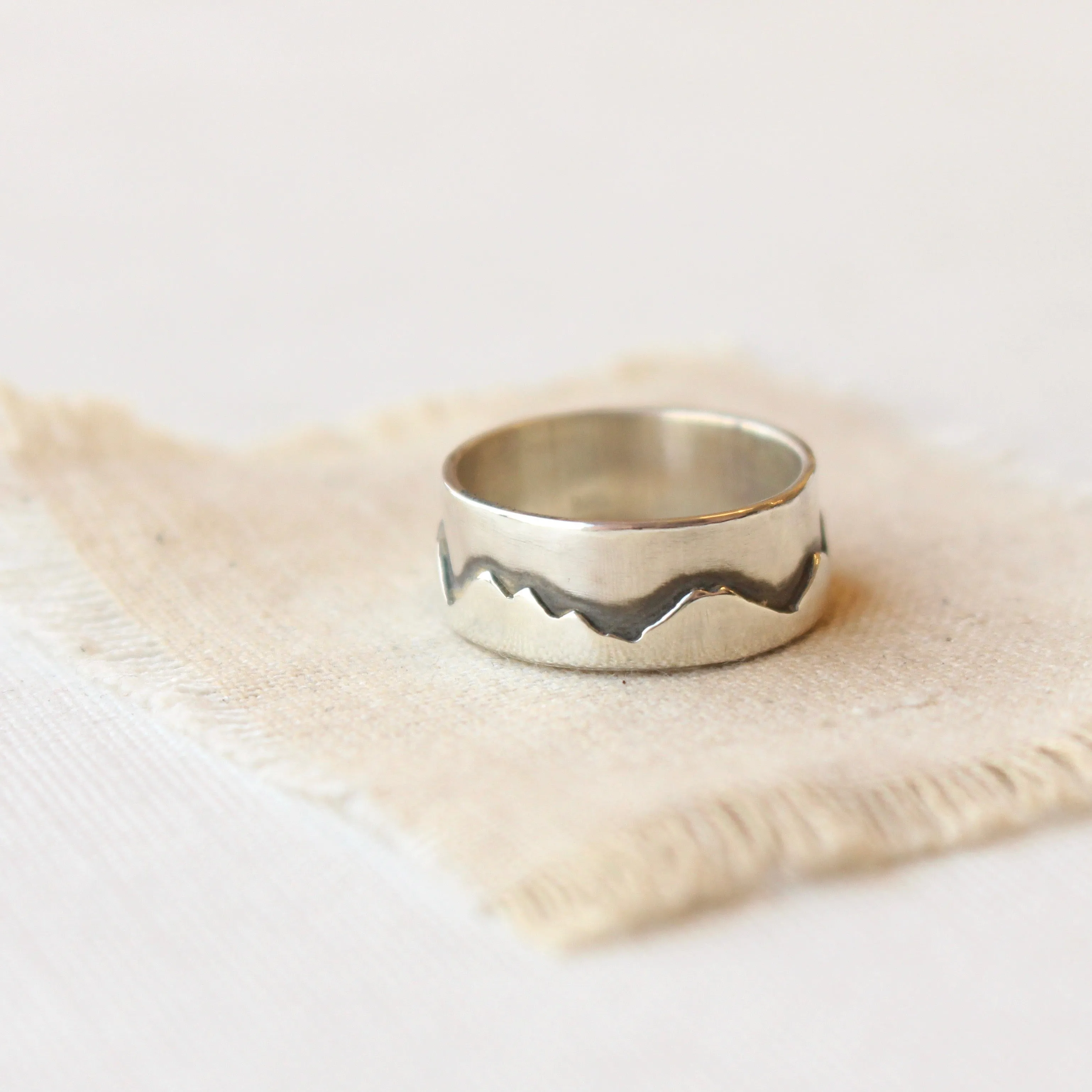 Sterling Silver Mountain Range Ring