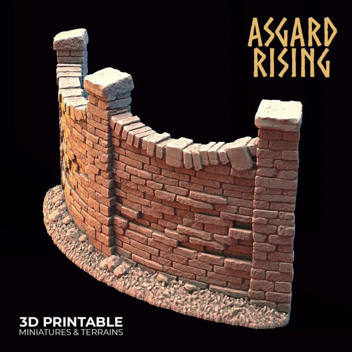 Stone Wall Fence with Gate Set A