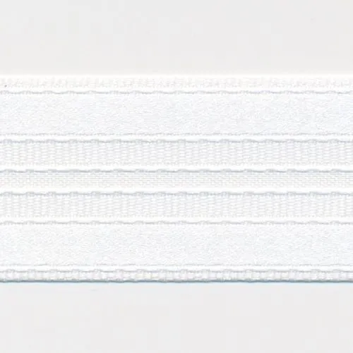 Stripe Satin Ribbon #01 White