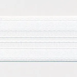 Stripe Satin Ribbon #01 White
