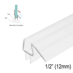 Sweep - Bottom Wipe w/ Drip Rail for 1/2" Glass (95") (Ultra Clear, Black)