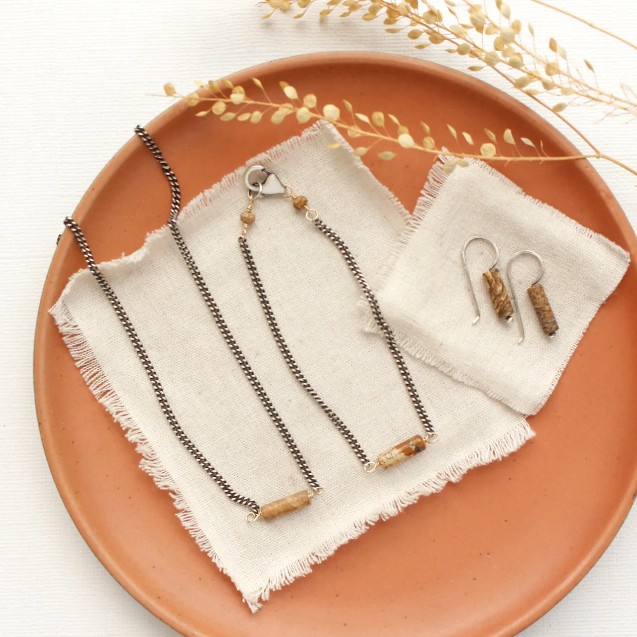 Sydney Picture Jasper Lobe Hugger Earrings