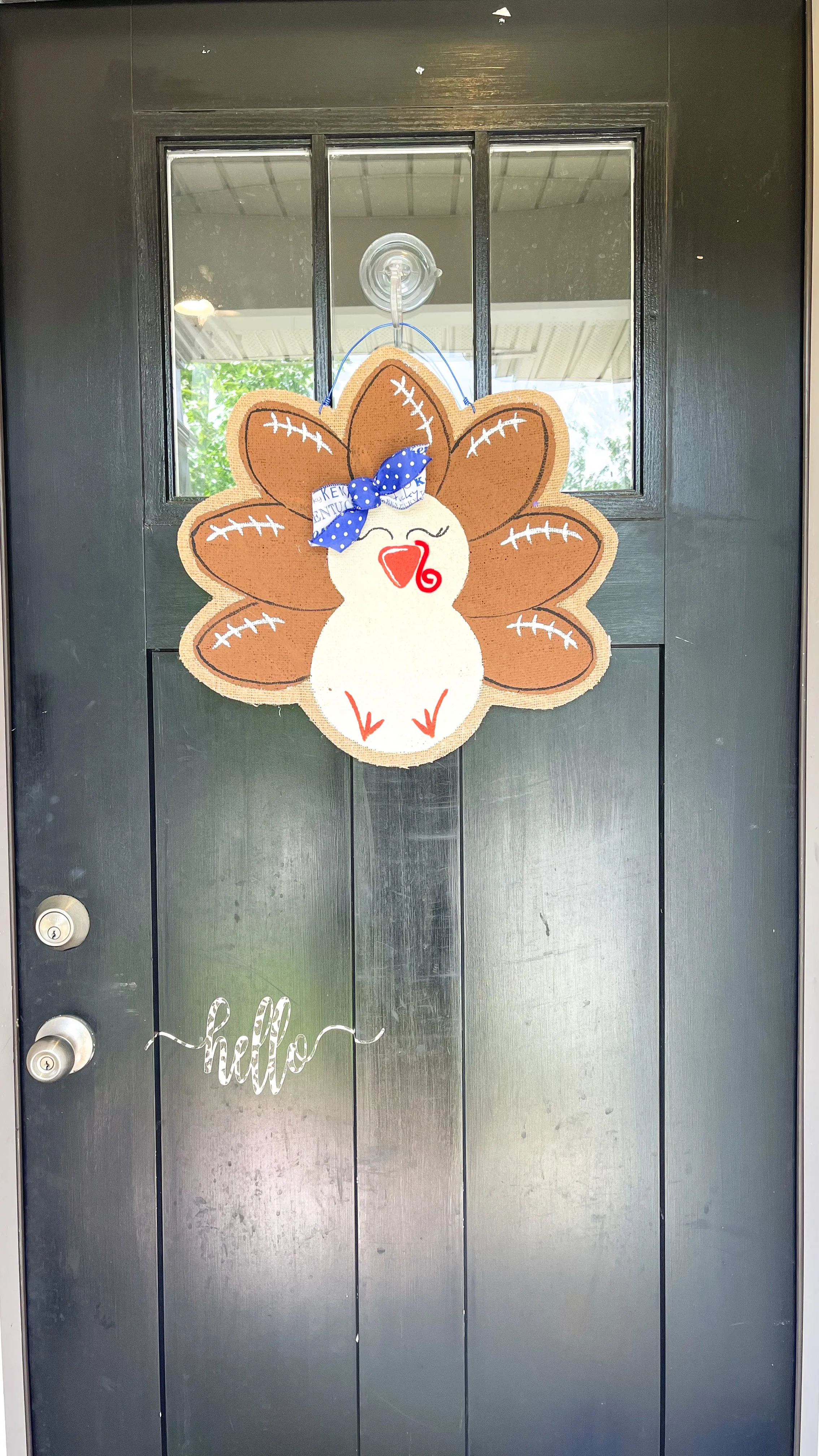 Thanksgiving Turkey Door Hanger - Football