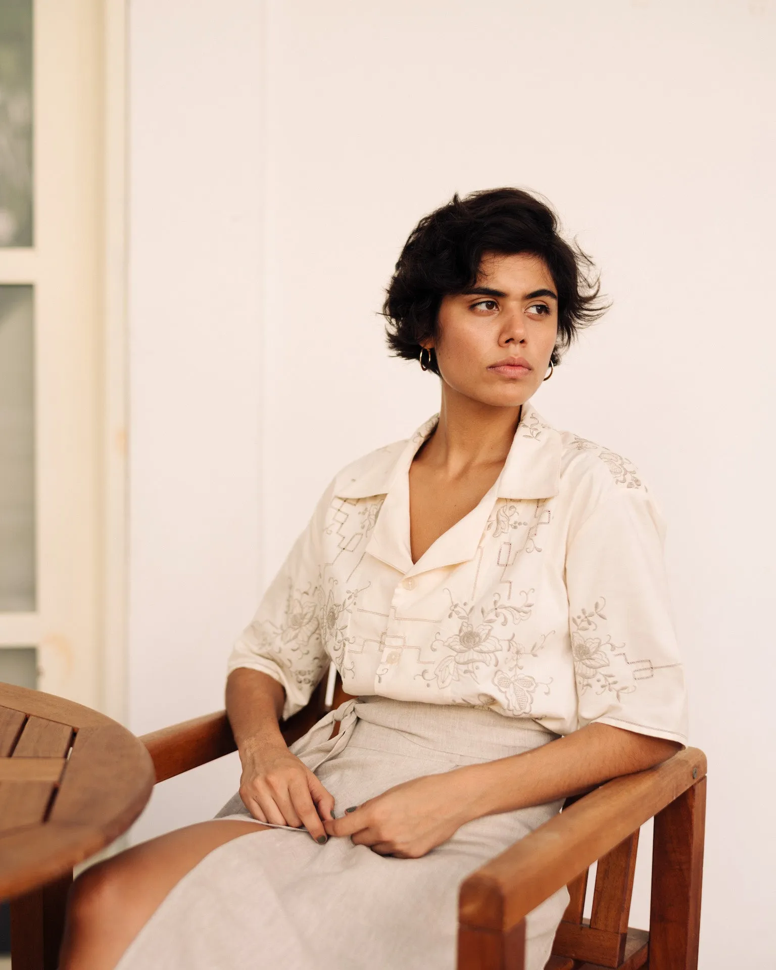 The Gray embroidered shirt - S