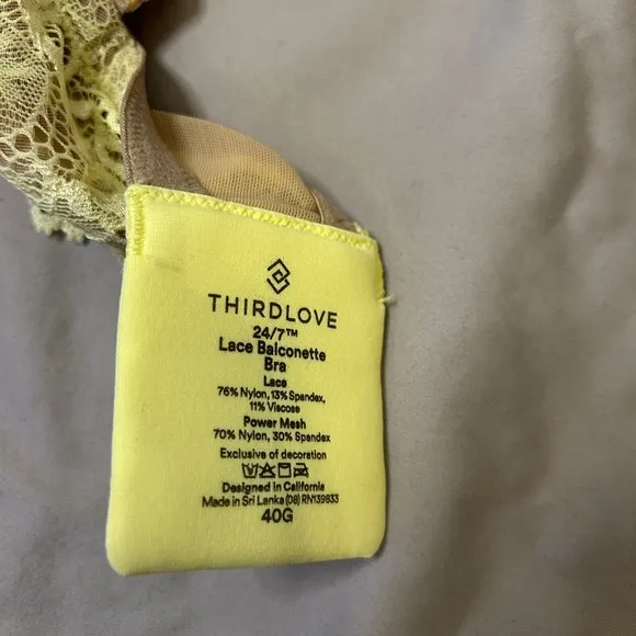 ThirdLove Lace Balconette Underwire Bra in Yellow