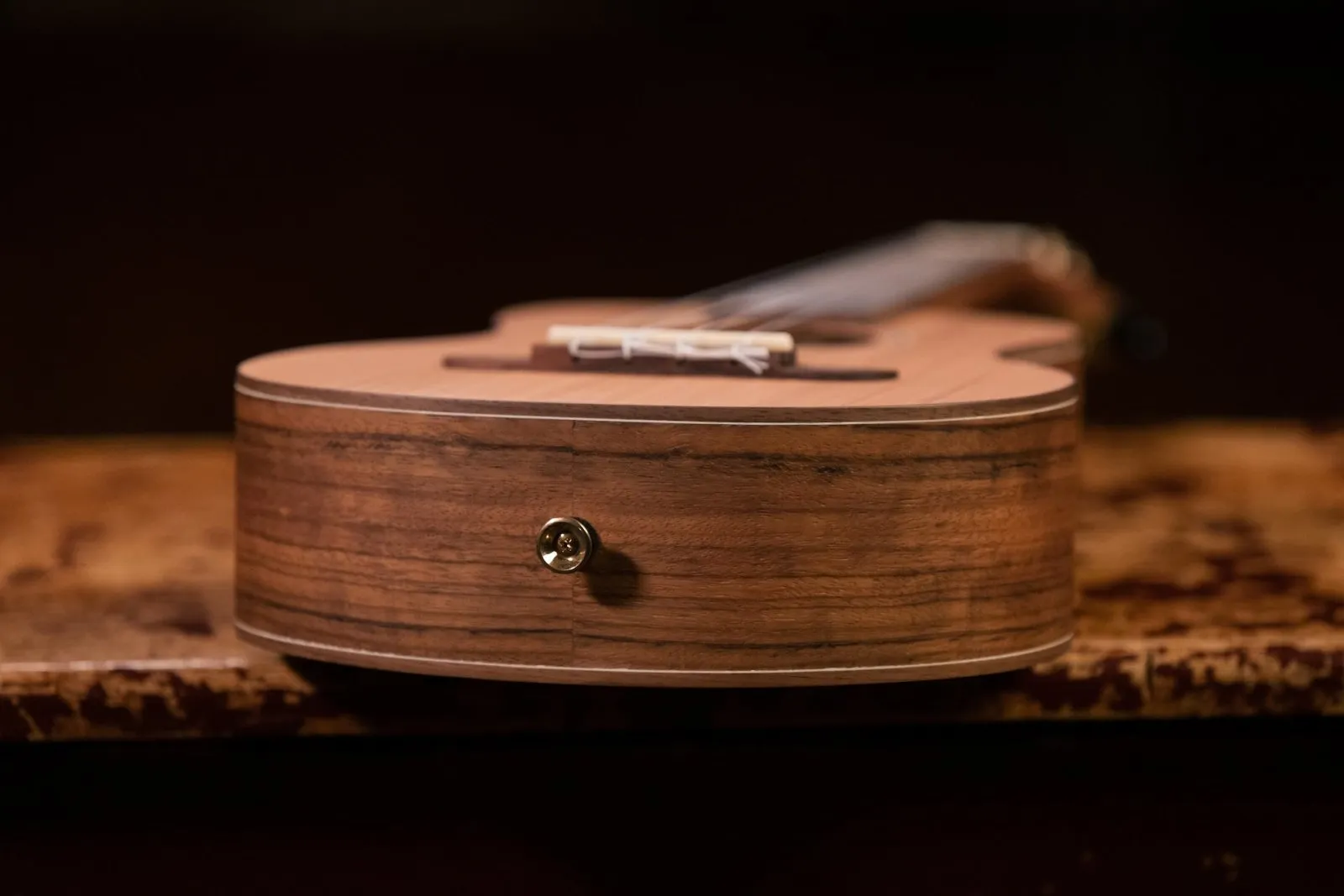 Timber Series Tenor Ukulele - Solid Natural Cedar/Walnut Acoustic with Gig Bag