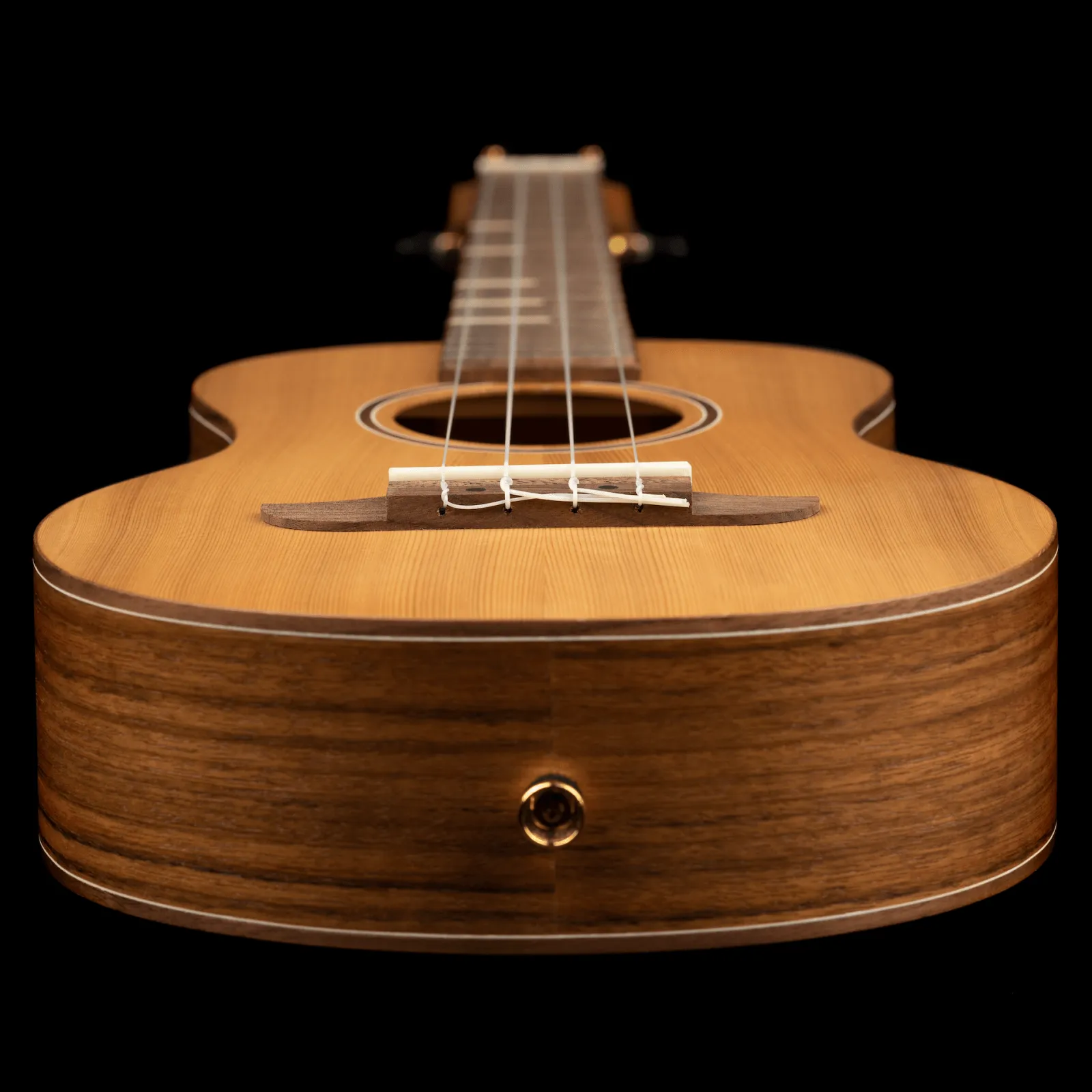 Timber Series Tenor Ukulele - Solid Natural Cedar/Walnut Acoustic with Gig Bag